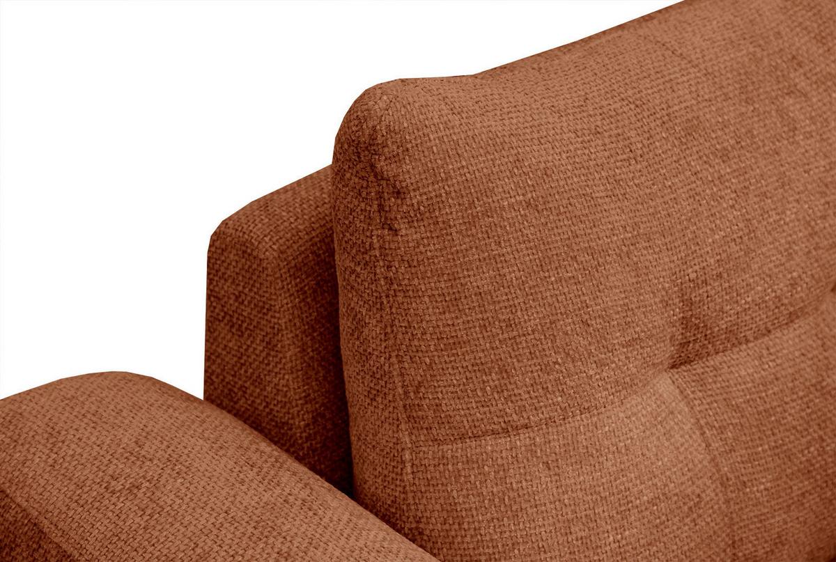 SOFA SALVINI 2-Sitzer, dunkelorange - Dunkelorange/Schwarz, Holzwerkstoff/Textil (176/88/99cm) - Wozimo