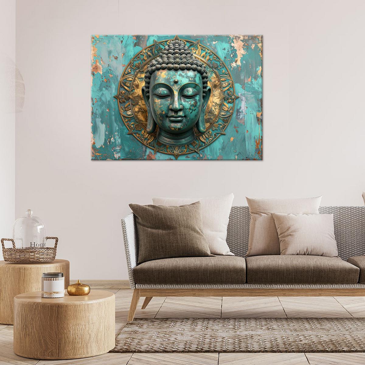 LEINWANDBILD Zen und Orientalisch 30x20cm - Türkis, Textil (30/20cm) - Feeby