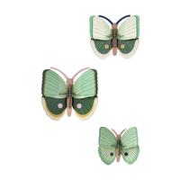WANDDEKO Smaragd-Falters-Trio 5/13.5 cm - Multicolor, Wellpappe (5/13.5/13cm) - Studio Roof