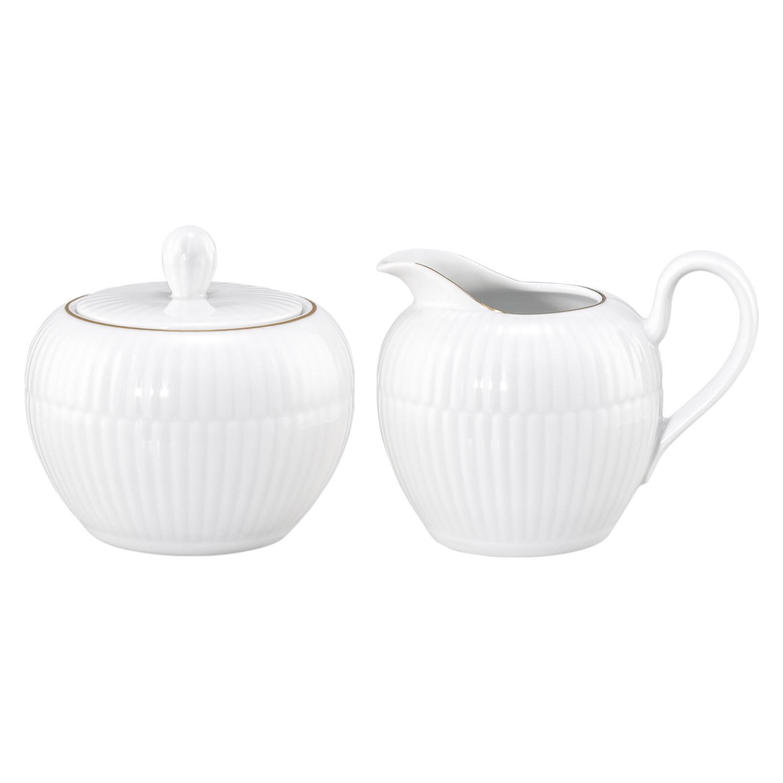 MILCH- & ZUCKER-SET Amina weiß-gold 2-tlg. - Weiß, Keramik (1/2cm) - Seltmann Weiden