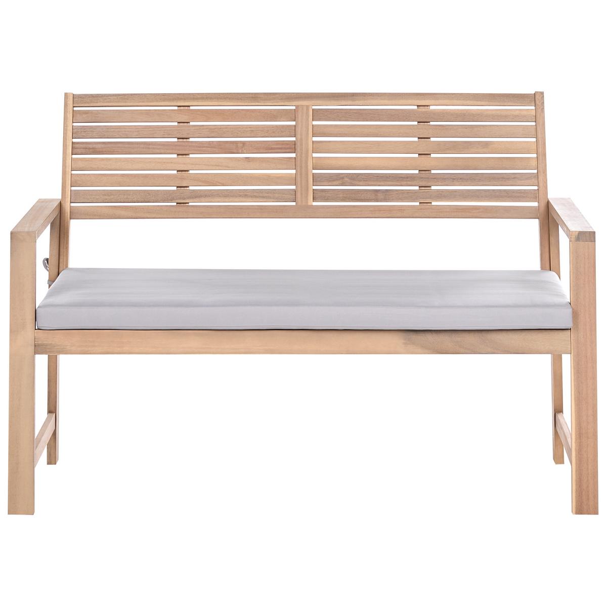 LOUNGE-SET mit Tisch 4-Sitzer zertifiziertes Akazienholz Grau Fiames - Dunkelgrau/Braun, Holz - Beliani