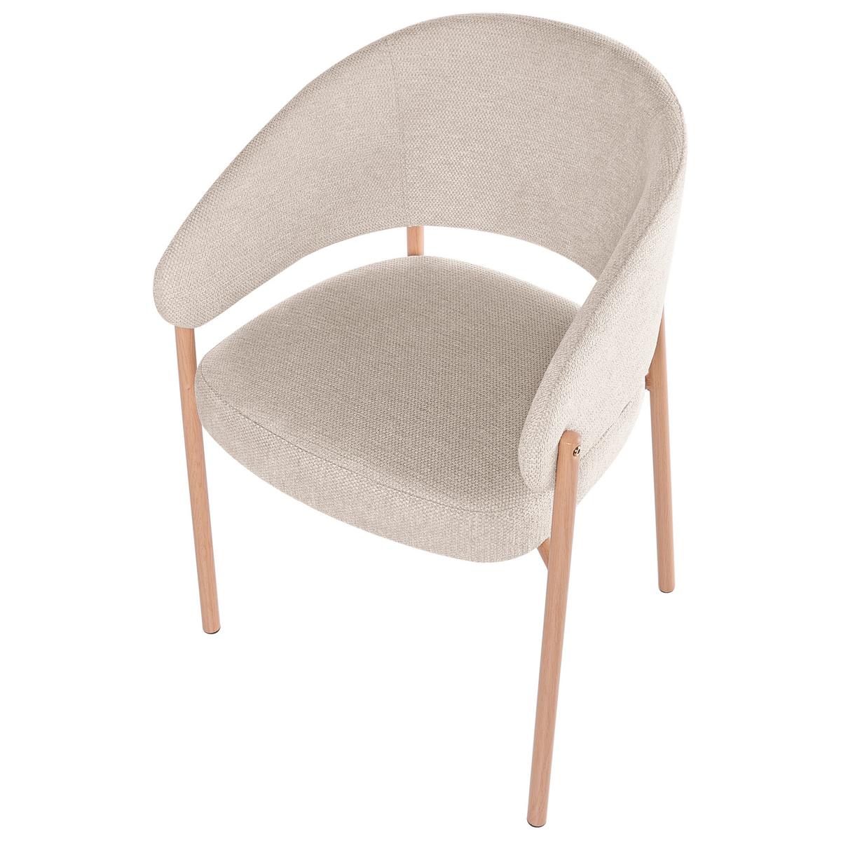 ESSZIMMERSTUHL 2er Set Stoff Hellbeige Zane - Beige/Braun, Textil/Metall (58/84/58cm) - Beliani