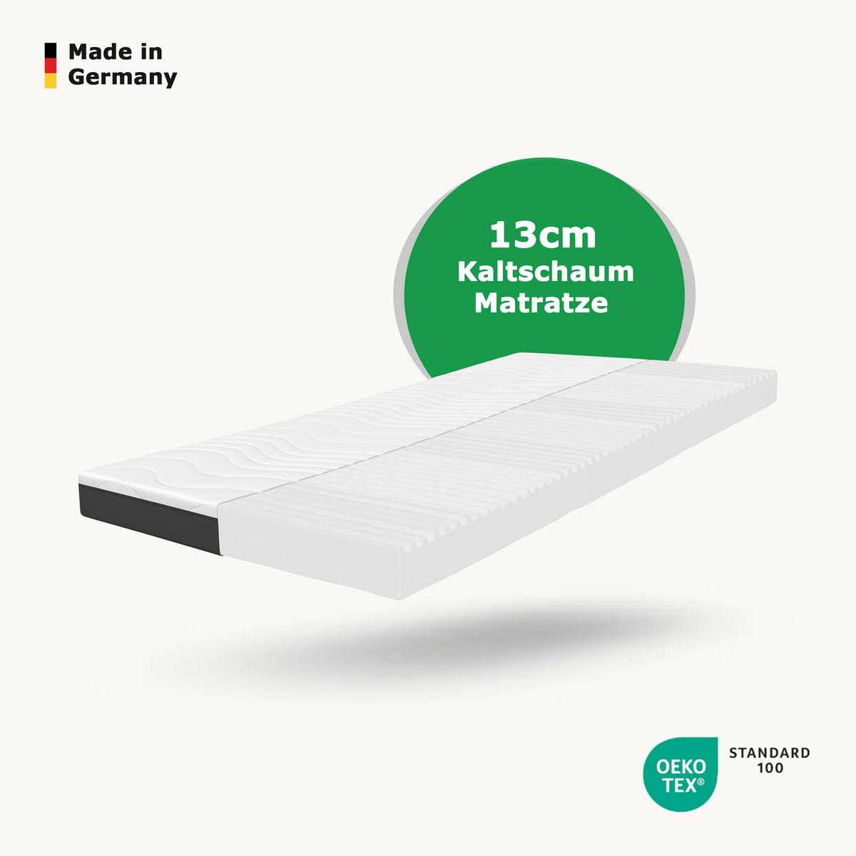KALTSCHAUMMATRATZE – Ergonomischer Liegekomfort 140x200 cm - Weiß, Textil (140/200cm) - Schlaftroll
