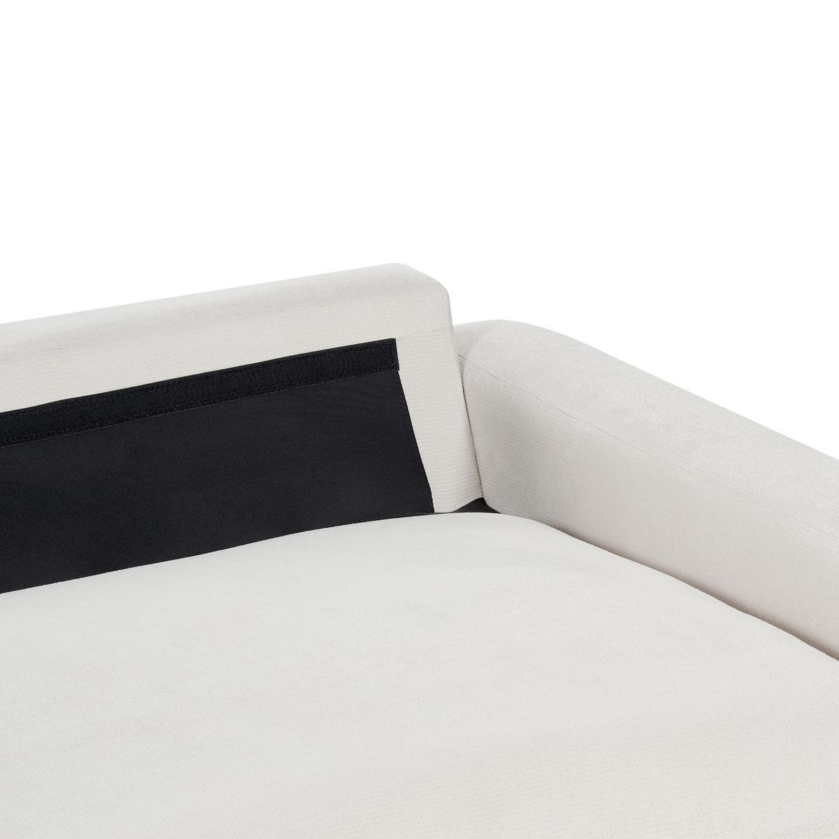 3-SITZER-ECKSOFA cremeweiß rechtsseitig Maloy - Schwarz/Weiß, Textil (272/189cm) - Beliani