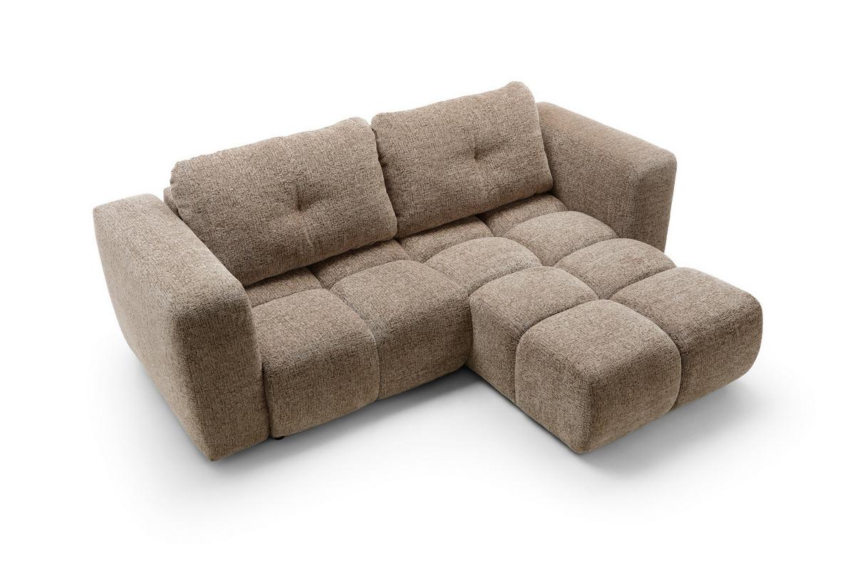 ECKSOFA ARTE 01 Braun Chenille mit Schlaffunktion - Braun, Holz (245/177cm) - MASSENO
