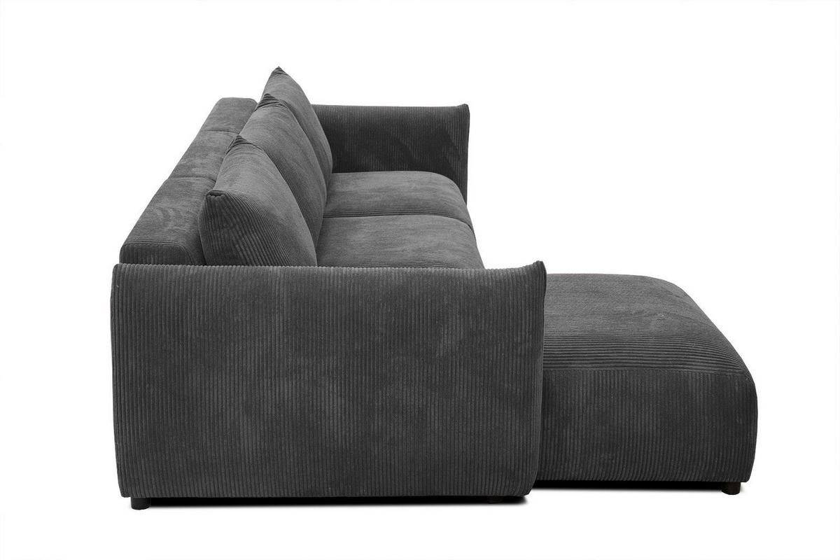 ECKSOFA TAUER 5-Sitzer, dunkelgrau - Dunkelgrau/Schwarz, Holzwerkstoff/Kunststoff (173/294cm) - Wozimo
