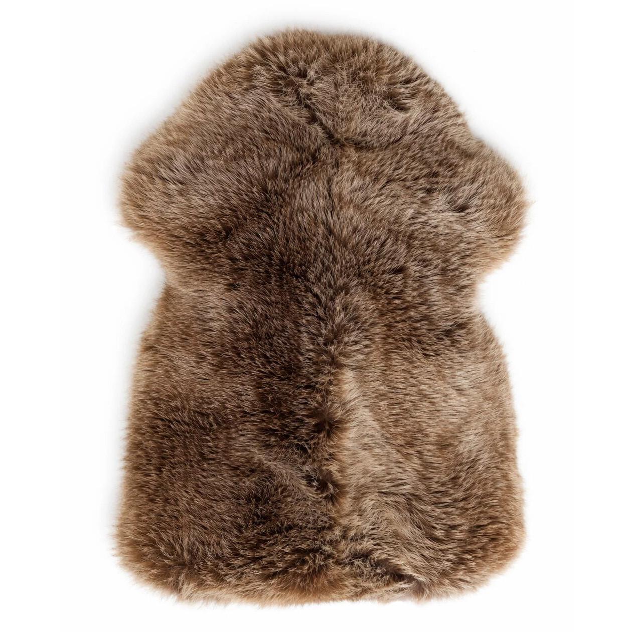 FELL Öko Schaffell Lammfell Ice Brown ca. 105 cm - Braun, Fell (55/105cm) - Provellus