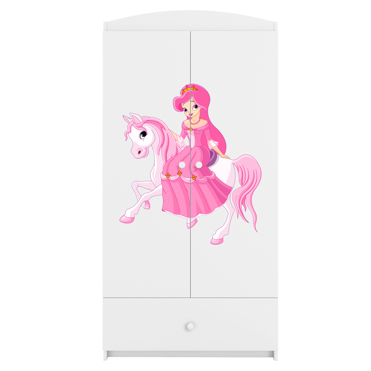 KINDERKLEIDERSCHRANK Prinzessin II - Weiß, Holzwerkstoff (90/175/52cm) - RAUMHIRSCH FURNITURE