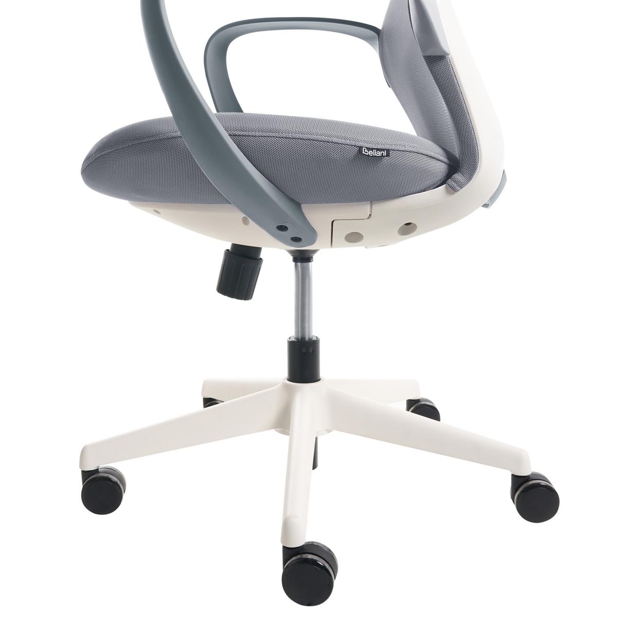 BÜROSTUHL Grau Foama - Dunkelgrau/Schwarz, Textil (70/94/70cm) - Beliani
