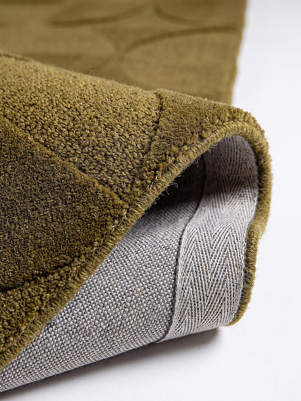 WOLLTEPPICH handgetuftet DEBEN, Kreis-Geometrie, Olivgrün, 160 x 230 cm - Grün, Textil (160/230cm) - KADIMA DESIGN