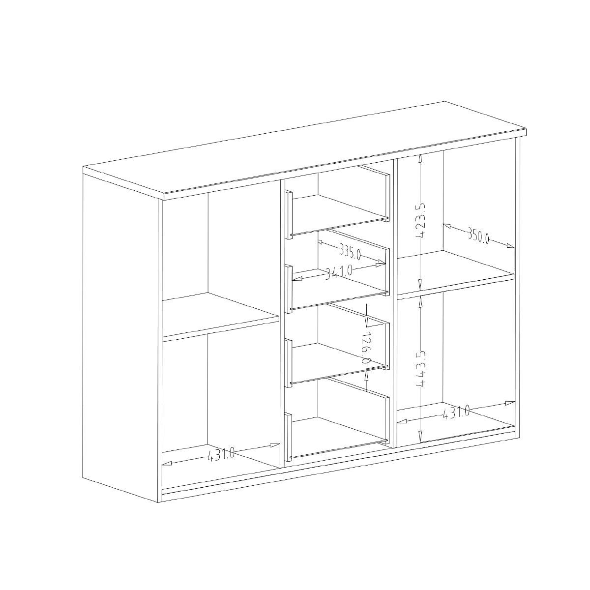KOMMODE Alec Dunkles Holz und Schwarz - Braun, Holzwerkstoff (132/94.1/40cm) - Petits-meubles