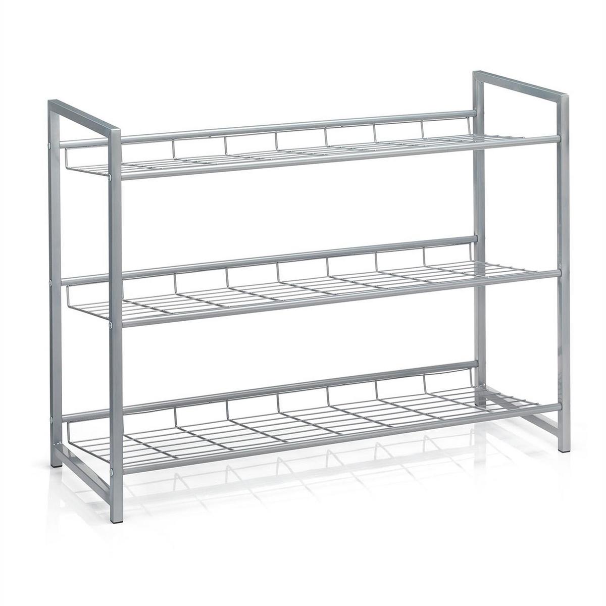 SCHUHREGAL SYSTEM - Silberfarben, Metall (81/60/30cm) - CARO-Möbel
