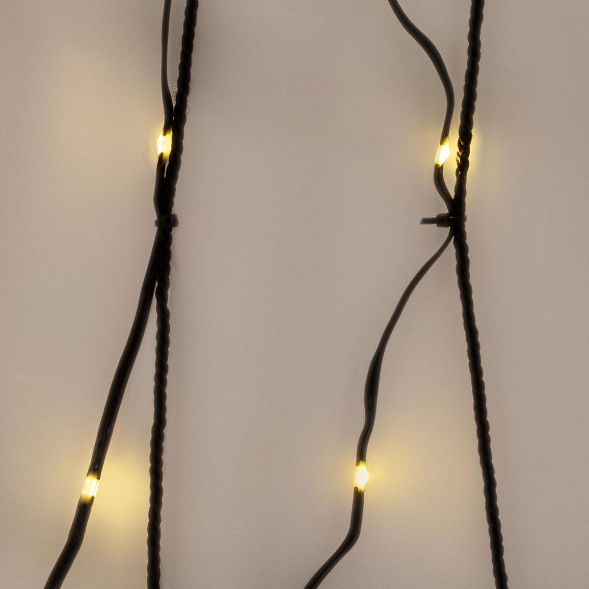 LED LICHTERKETTE für Fahnenmast und Weihnachtsbaum Weihnachtsbeleuchtung Außen 4m 726 LED Warmweiß - Schwarz, Kunststoff (150cm) - ECD-Germany