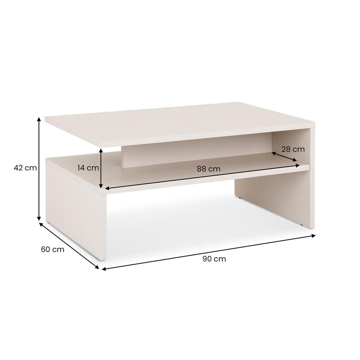 COUCHTISCH PAULINA Kaschmir - Kaschmir, Holzwerkstoff (60/90/42cm) - IDIMEX
