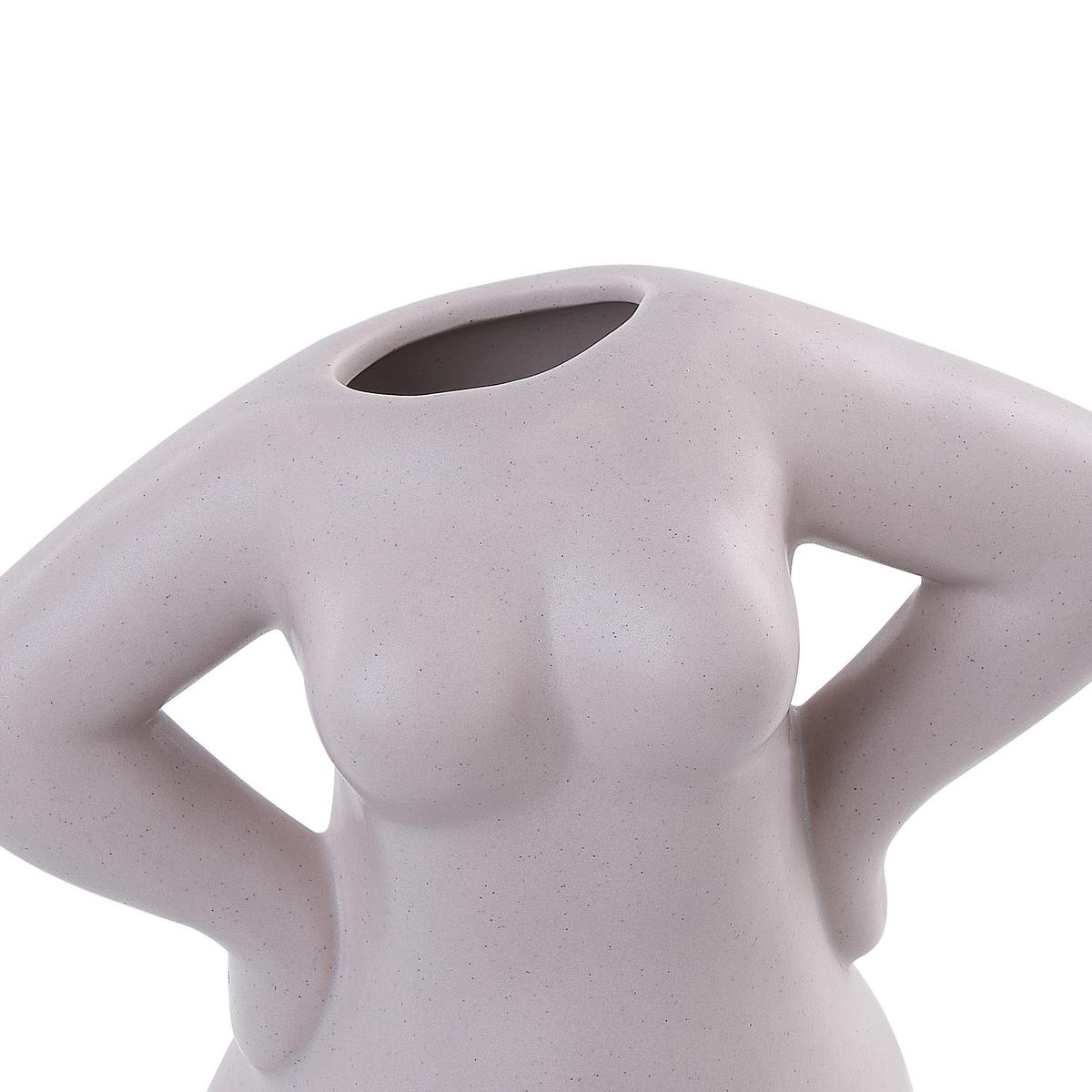 BLUMENVASE Porzellan beige Kilkis - Beige, Keramik (24cm) - Beliani