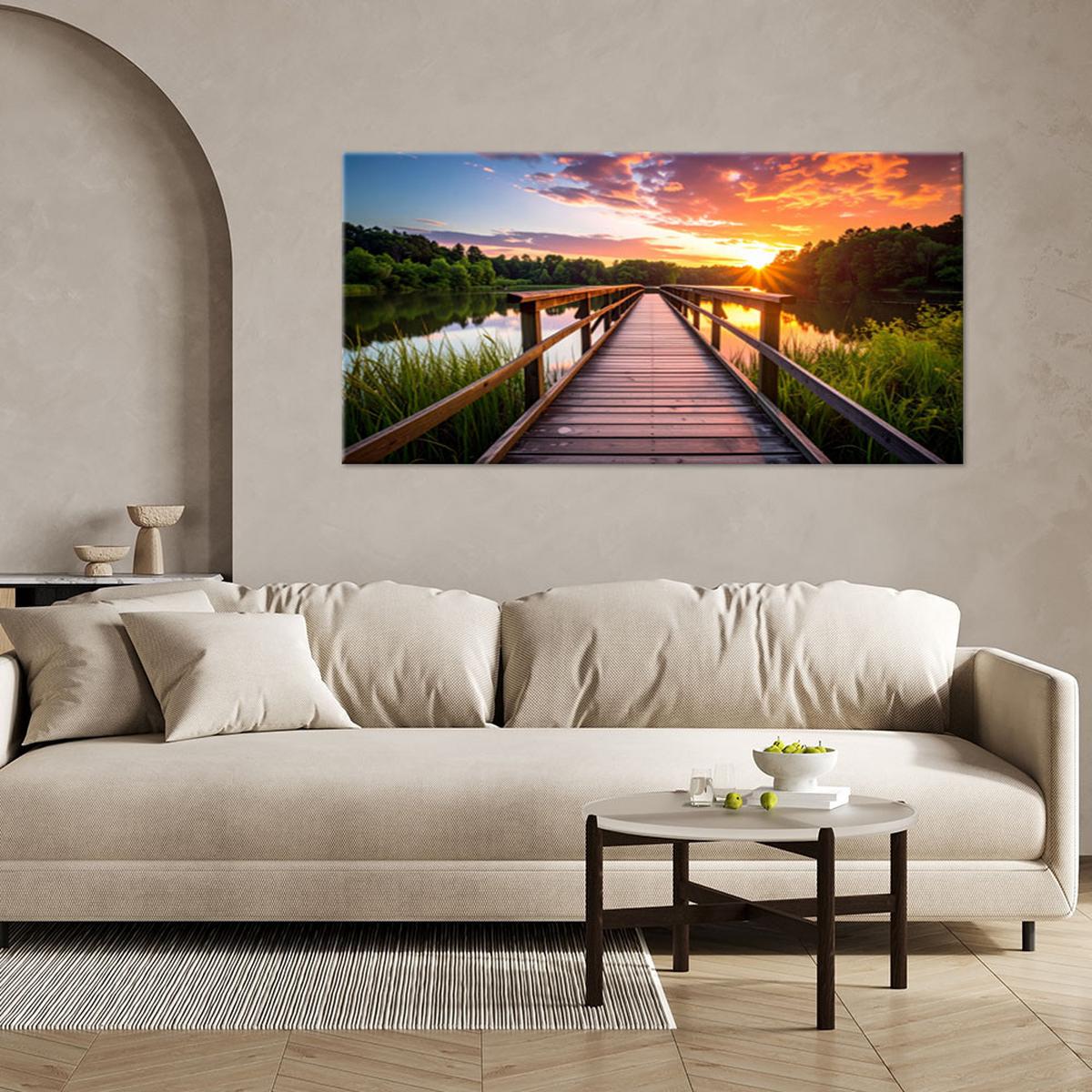 LEINWANDBILD Landschaften 100x50cm - Multicolor, Textil (100/50cm) - Feeby