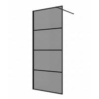 DUSCHWAND Essos - 100 x 200 cm - Schwarz - Walk-In Duschabtrennung aus Rauchglas - Anthrazit/Schwarz, Glas (100/200cm) - Badplaats