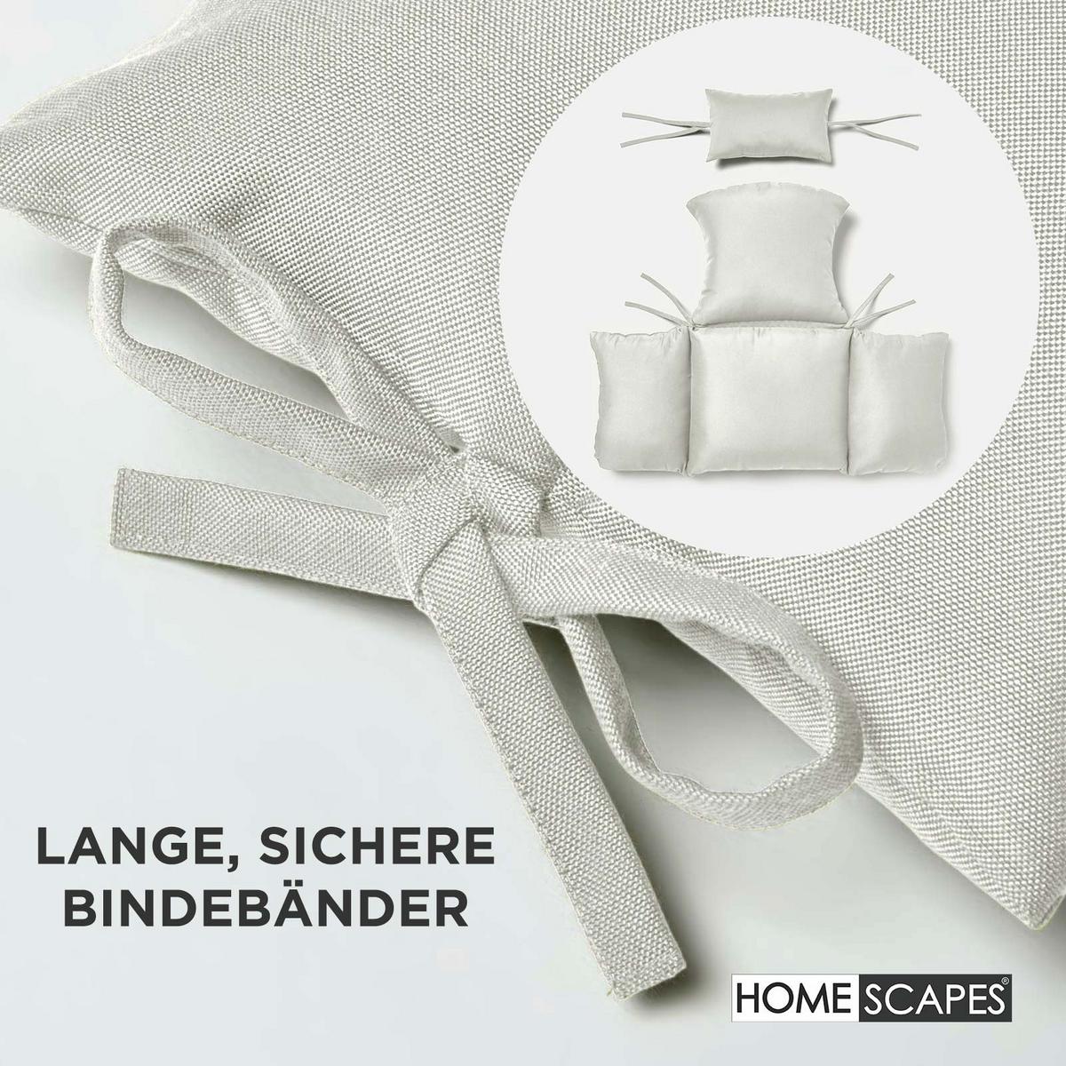 HÄNGESESSEL-KISSEN wetterfest mit Kopfstütze - Naturfarben, Textil (110/15/112cm) - Homescapes