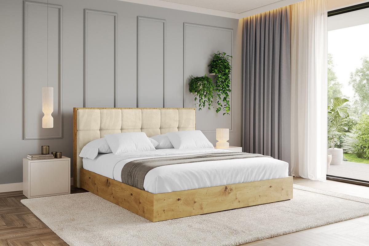 POLSTERBETT mit Bettkasten und Lattenrost, Bett mit Matratze H3/H4 - ENZO7 140x200 - Beige, Holzwerkstoff/Textil (140/200cm) - ALTDECOR