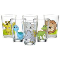 KINDERGLÄSER Dino und Dschungeltiere bunt 200 ml 6-tlg. - Multicolor, Glas (0.2L) - Ritzenhoff Breker