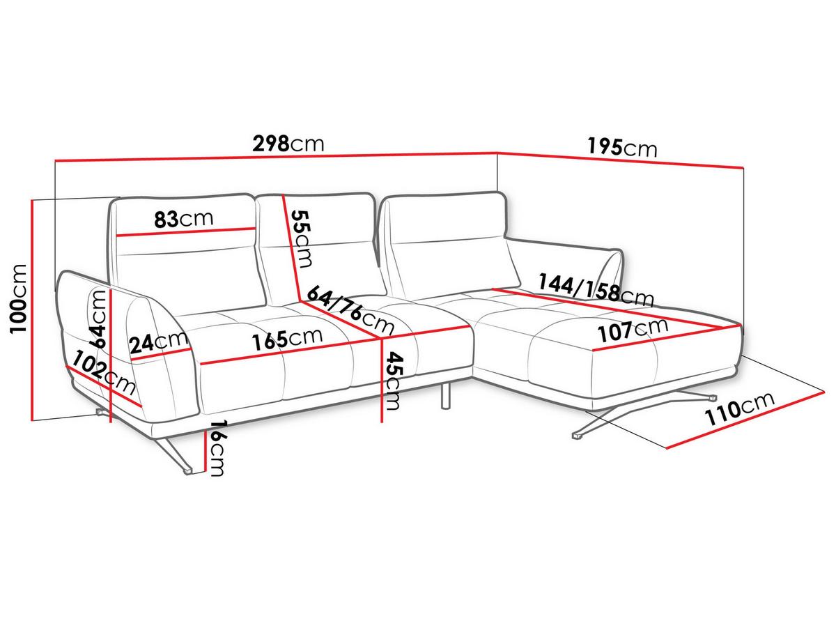 ECKSOFA Giovanni Z LCH, Seite: Rechts 2R-LC - Beige/Schwarz, Holz/Textil (298/195cm) - MIRJAN24