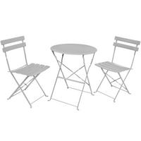 KLAPPTISCH mit Klappstühlen, Set Grau 42/81/42 - Grau, Metall - RAUMHIRSCH FURNITURE