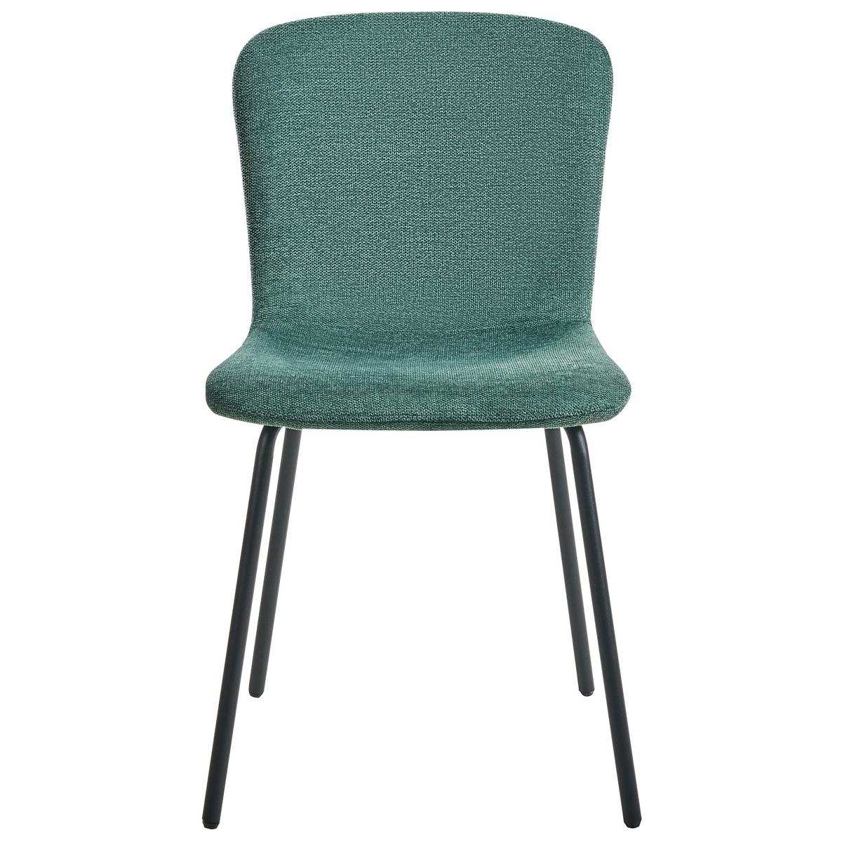 ESSZIMMERSTUHL 4er-Set Grün Caldwell - Schwarz/Grün, Textil (45/80/46cm) - Beliani