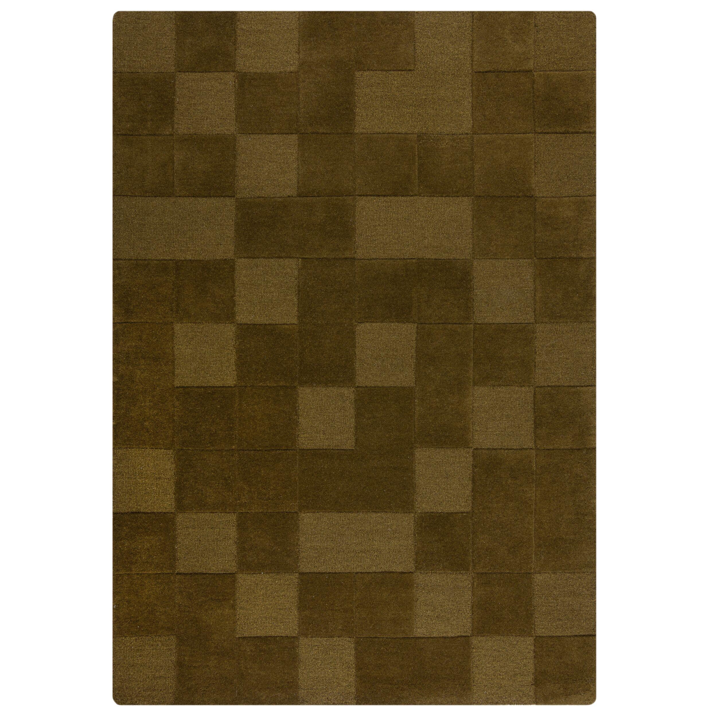 WOLLTEPPICH DEBEN, mit Schachbrettmuster, Grün, 200 x 290 cm - Grün, Textil (290/200cm) - KADIMA DESIGN