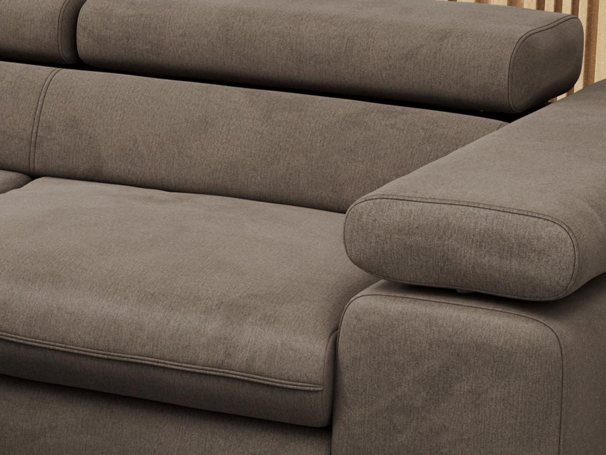 ECKSOFA PEDRO L Braun Velvet - Links Seite - Schwarz/Braun, Textil/Metall (208/273cm) - MKS
