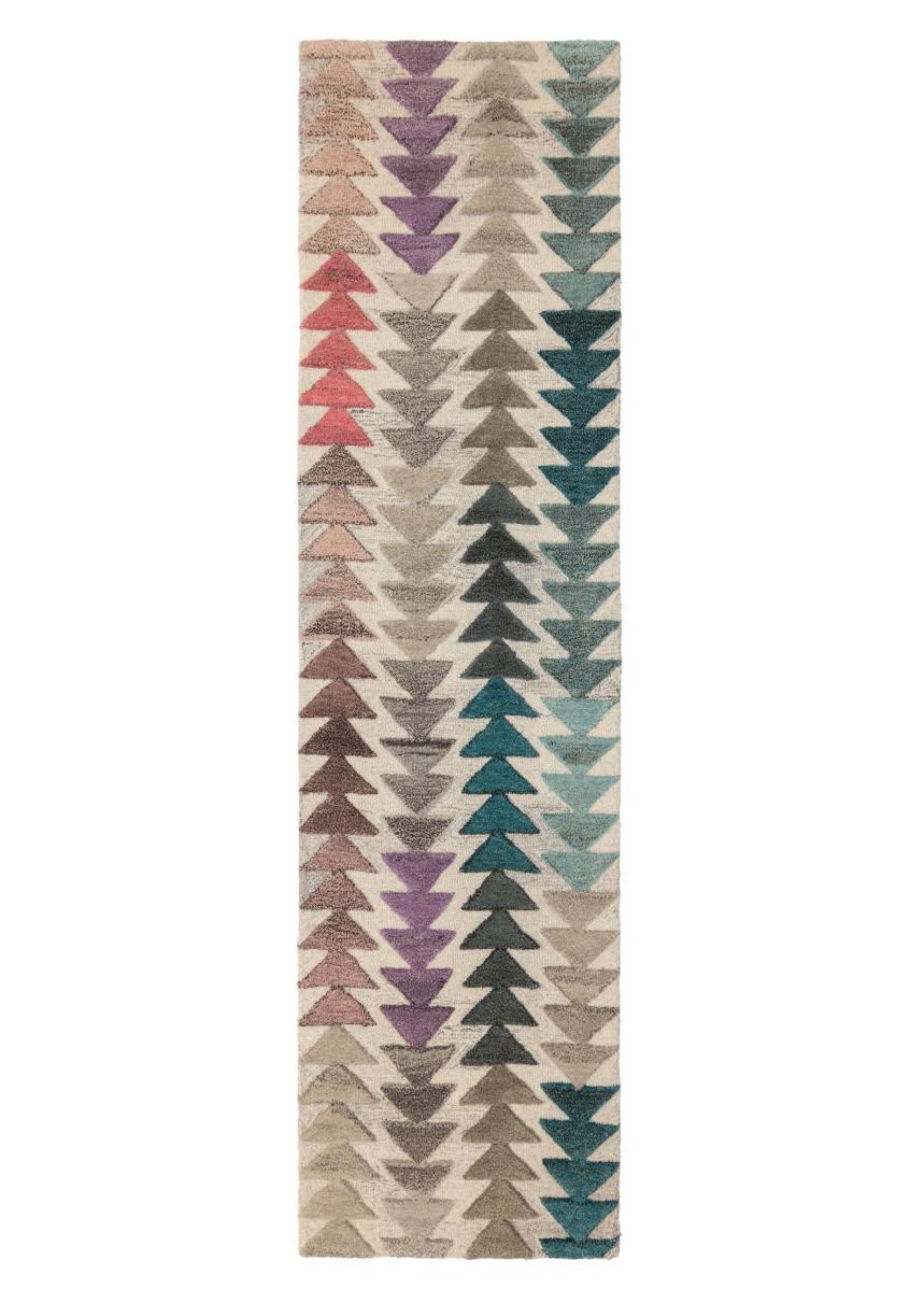 WOLLTEPPICH ESK, geometrisch, aus Wolle, Bunt, 60 x 230 cm - Multicolor, Textil (230/60cm) - KADIMA DESIGN