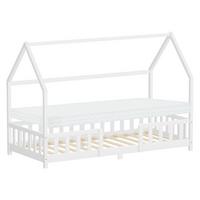 KINDERBETT 90x200 cm mit Matratze & Rausfallschutz Weiß aus Kiefernholz - Weiß, Holz (90/200cm) - ML-DESIGN