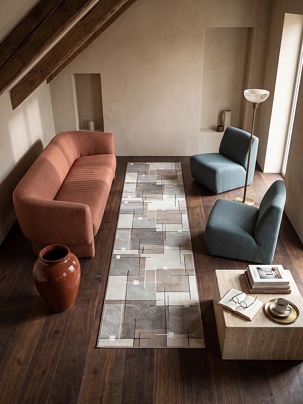 TEPPICH Niederflor Patchwork THUR Polypropylen Grau 80 x 140 cm - Beige, Textil (80/140cm) - KADIMA DESIGN