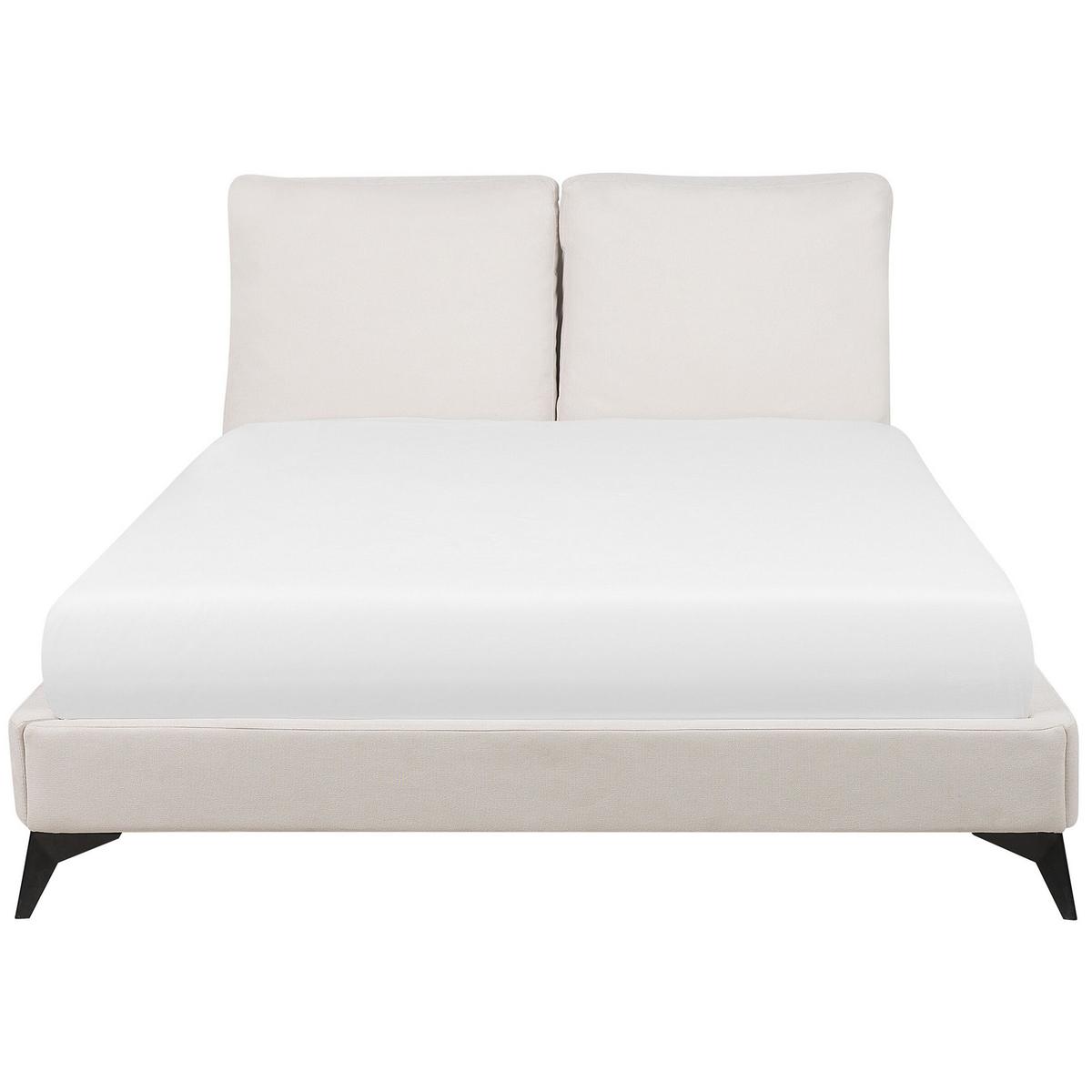 POLSTERBETT 160/200cm Helles Beige Melle - Beige, Naturmaterialien/Textil (160/200cm) - Beliani