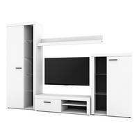 WOHNWAND Spacoro Weiß 270/190/41 cm Wohnwand Modern ohne LED - Weiß, Holzwerkstoff/Kunststoff (270/190/41cm) - AX Living