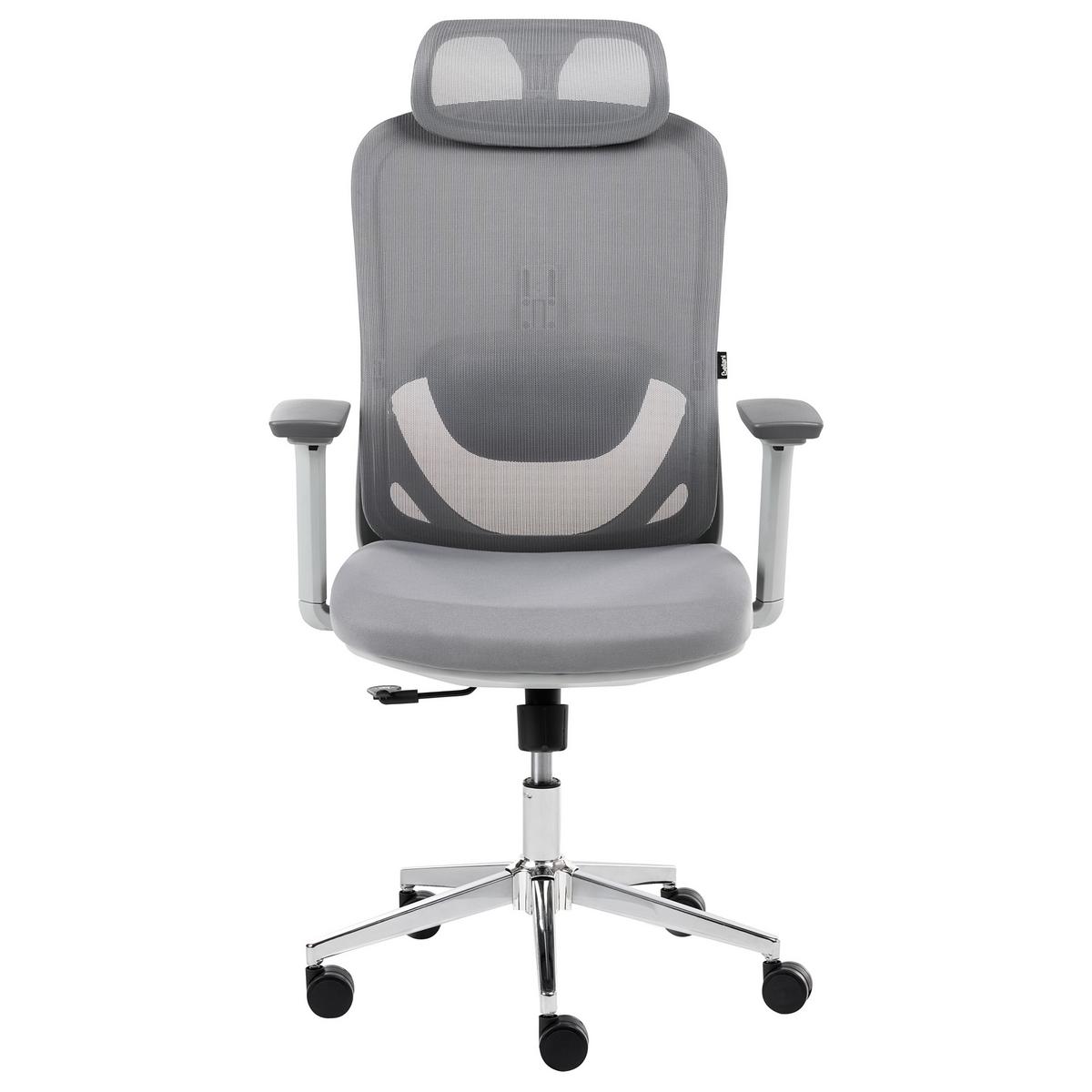 BÜROSTUHL Grau Ervione - Grau, Textil (60/118/60cm) - Beliani