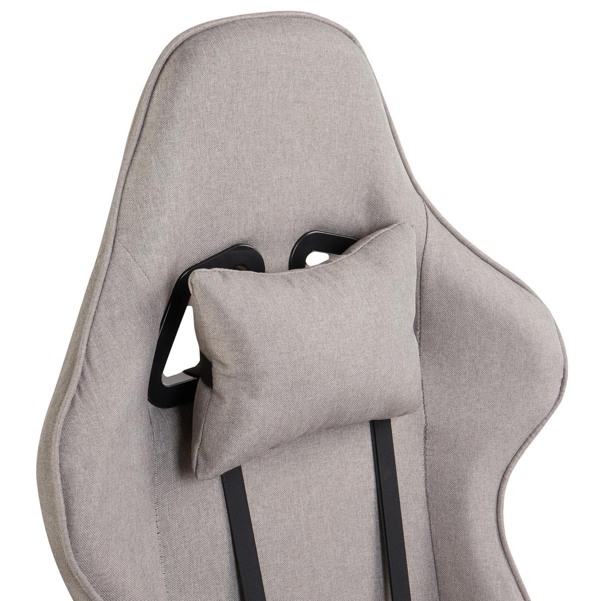GAMINGSTUHL Taupe Warrior - Taupe/Schwarz, Textil (62/122/62cm) - Beliani