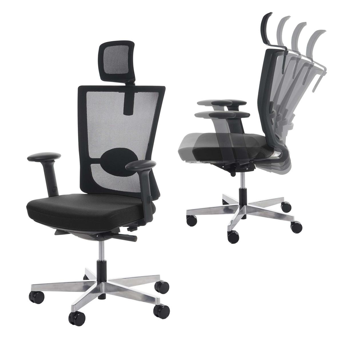BÜROSTUHL MERRYFAIR Schwarz - Schwarz, Textil (72/135/70cm) - MCW