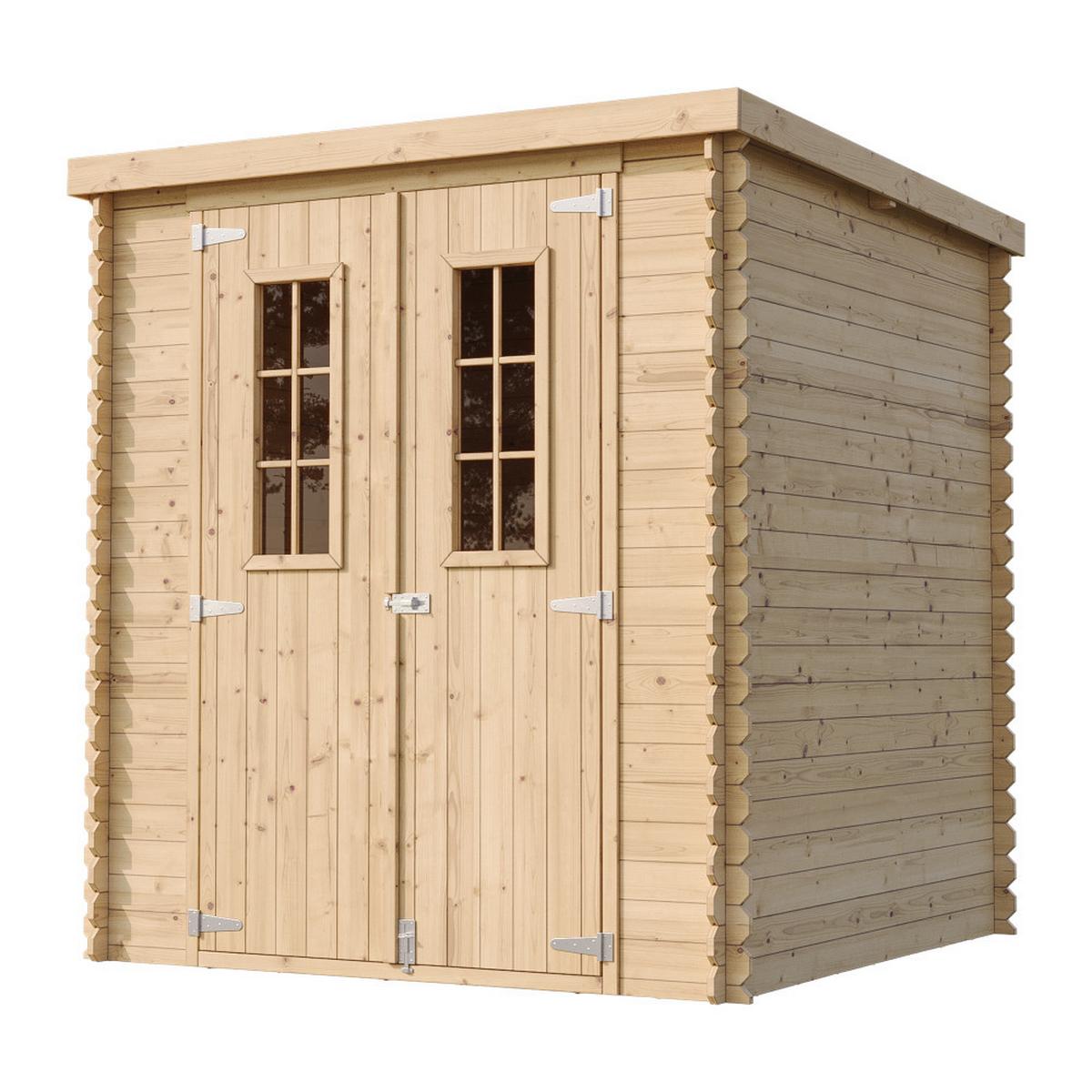 HOLZ-GARTENHAUS - B204xL204xH202 cm/ 3.53 m2 - M309C - Beige, Holz (204/200/204cm) - Timbela