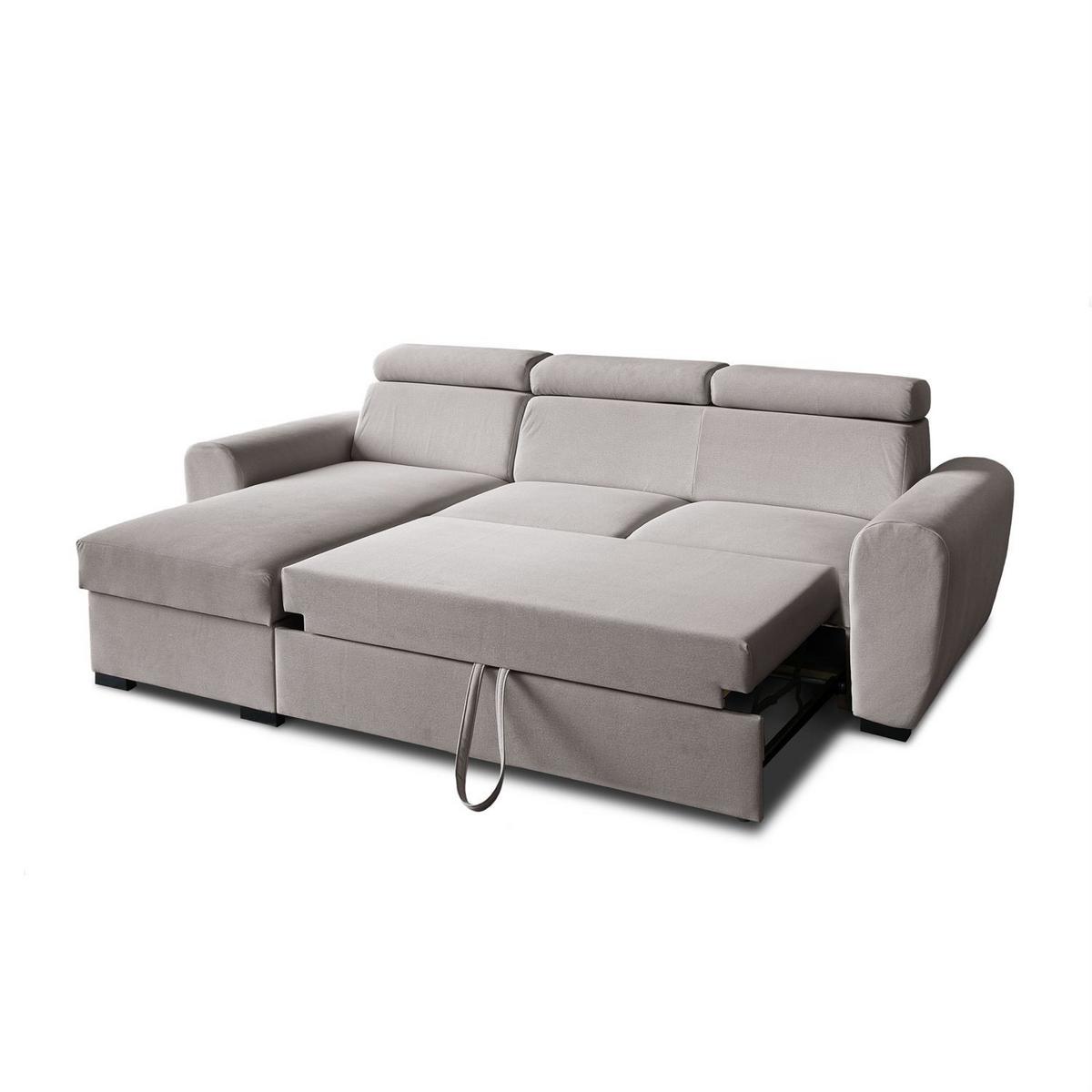 ECKSOFA FALCO mit Schlaffunktion Elli 26 - Grau, Textil (253/174cm) - Lookway