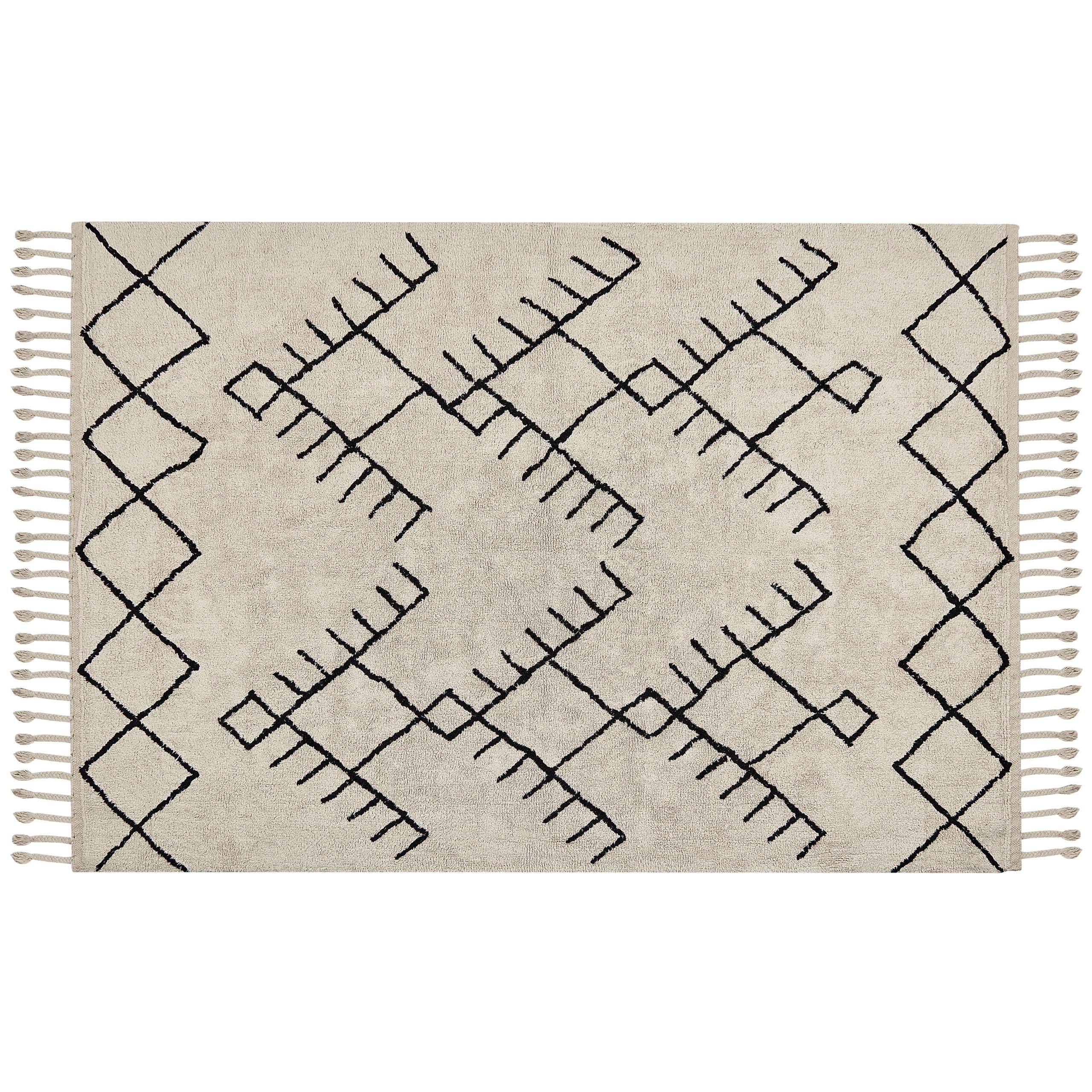 KURZFLOR-TEPPICH Erler 230/160 cm - Beige, Textil (160/230cm) - Beliani
