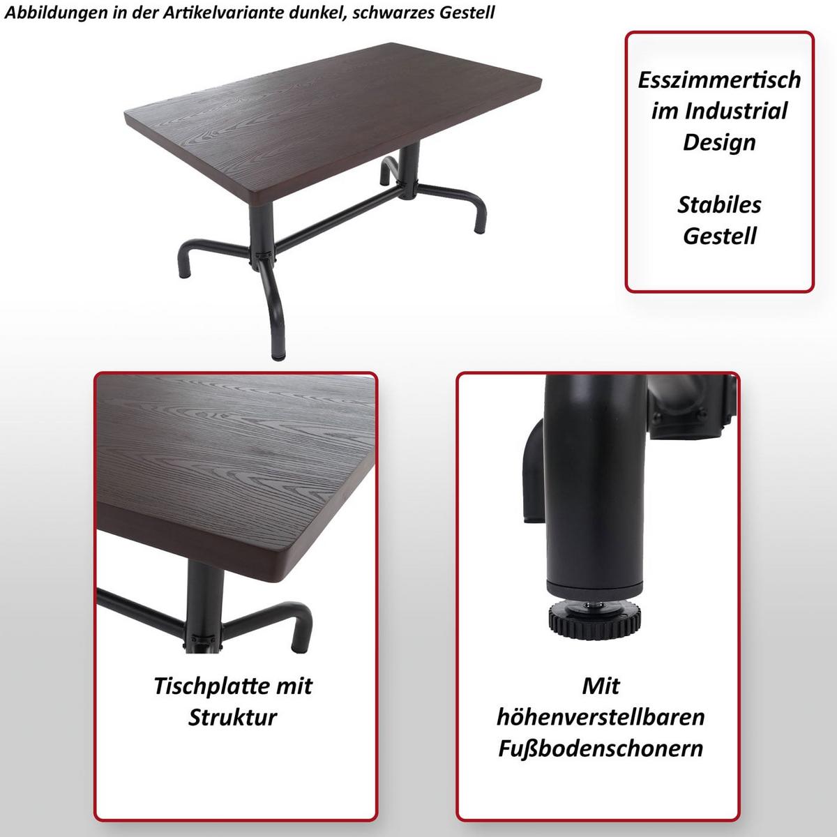 ESSZIMMERTISCH eckig Braun, Bronze - Braun/Bronzefarben, Holz (80/140/74cm) - MCW