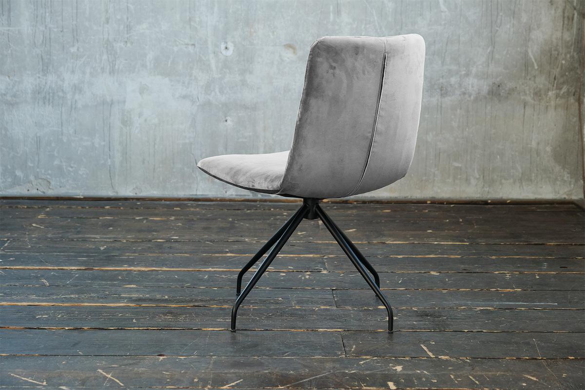 DREHSTUHL NEW CHARME Silber Velvet (1er-Set) - Silberfarben, Textil (52/87/66cm) - KAWOLA