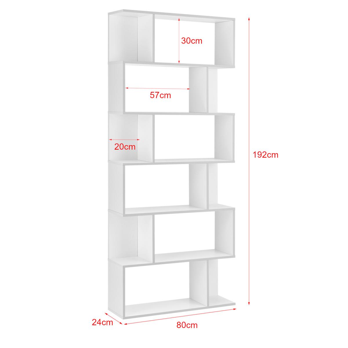 BÜCHERREGAL Borrby - Weiß, Holzwerkstoff (80/192/24cm) - [en.casa]