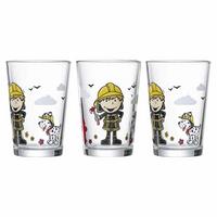 KINDERGLÄSER Feuerwehrmann Bernie bunt 205 ml 3-tlg. - Multicolor, Glas (0.205L) - Ritzenhoff Breker
