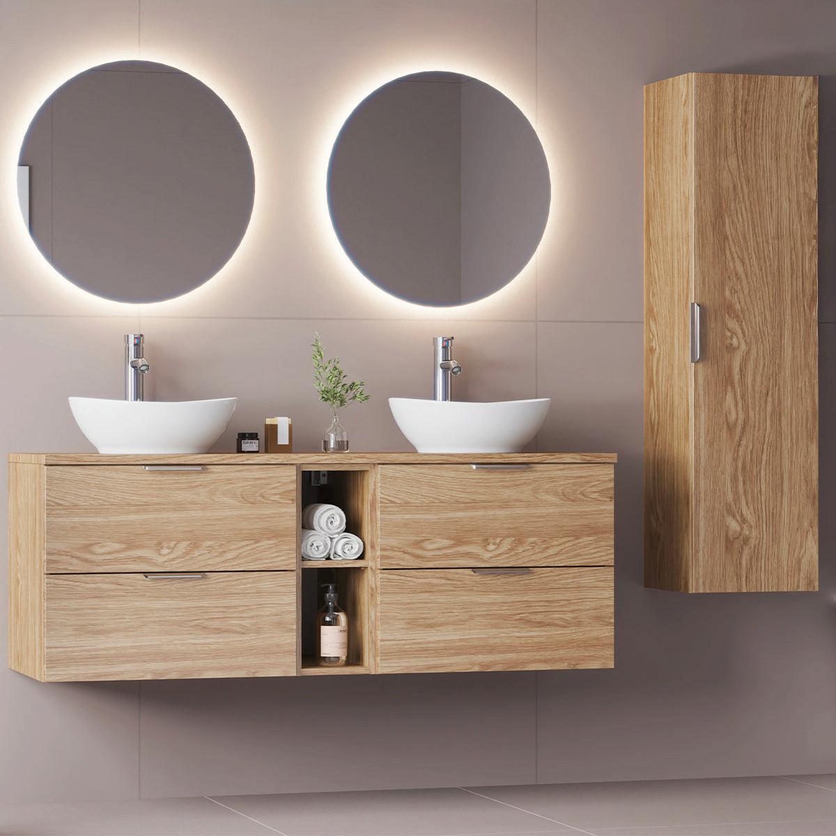 HÄNGESÄULE Astrid Holz - Braun, Holzwerkstoff (34.5/130/32cm) - Petits-meubles