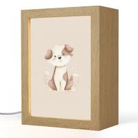 NACHTTISCHLAMPE Hund - Gefleckt - Braun 15x20 cm - Beige, Holzwerkstoff (8/15/20cm) - OnlyWow