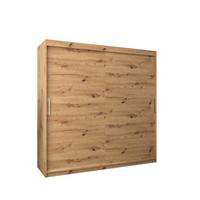 SCHIEBETÜRENSCHRANK TOKYO 200/200/62 2-türig - Silberfarben/Eiche Artisan, Holz/Kunststoff (200/200/62cm) - MÖBEL KRYSPOL