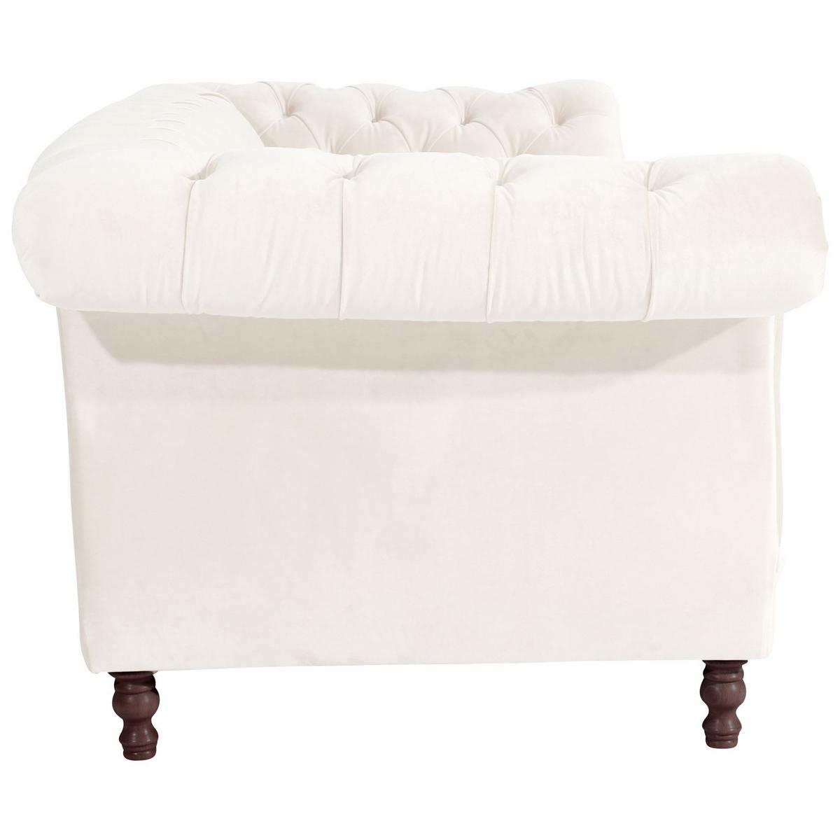 CHESTERFIELD Sofa 3-Sitzer Kaylin Samtvelours creme - Creme, Kunststoff (253/80/100cm) - 58aufmkessel