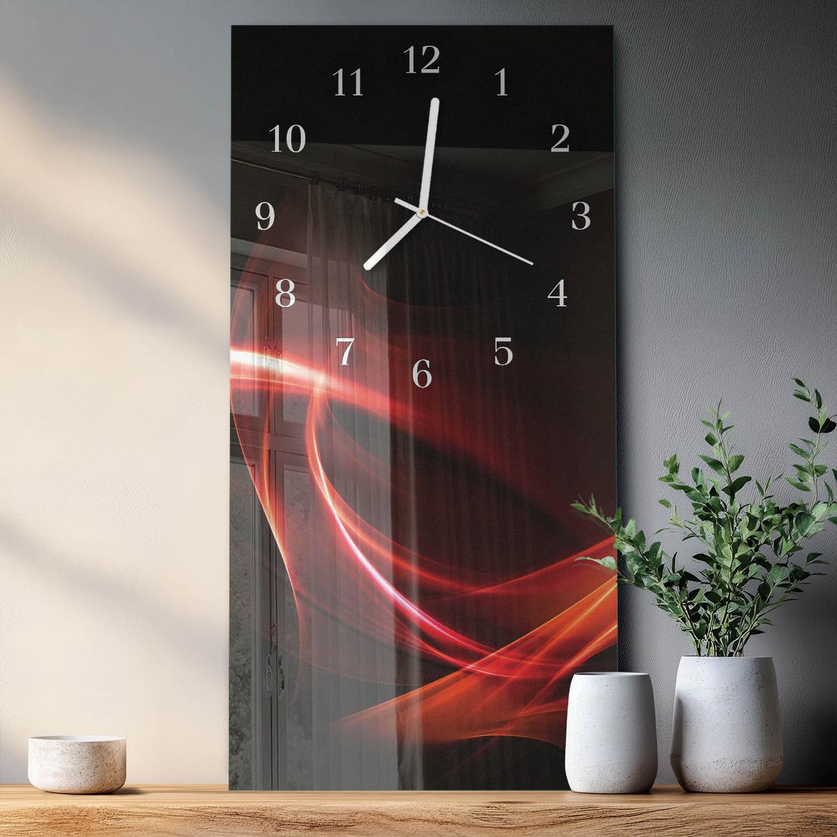 WANDUHR aus Glas 30x60 cm - Abstraktion - Multicolor, Glas (30/60/0.4cm) - TULUP