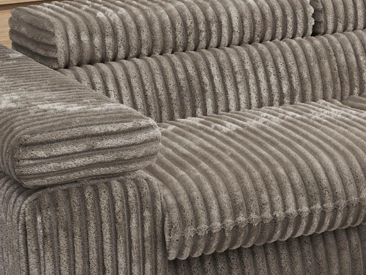 ECKSOFA PABLO L Grau Cord - Rechts Seite - Schwarz/Grau, Textil/Metall (273/208cm) - MKS